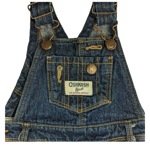Oshkosh B'Gosh Toddler Girls Fleece Lined Denim Overall Size 12 mo Winter Cozy - Picture 3 of 8